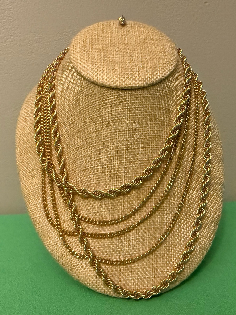 Vintage Gold Multi-Strand Rope Chain Necklace - Women Jewelry